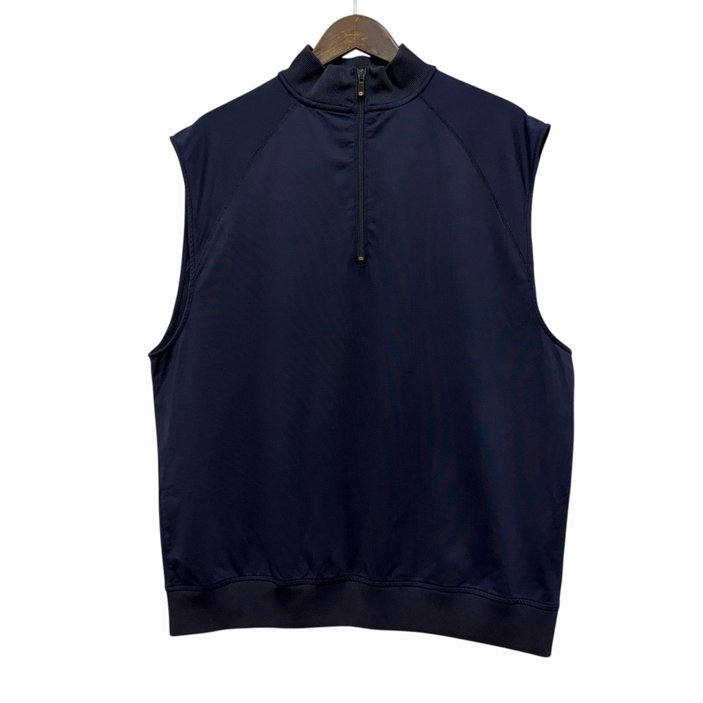 FootJoy FJ Men's Sz Large Navy Blue 1/4 Zip Nylon Pullover Performance Golf Vest